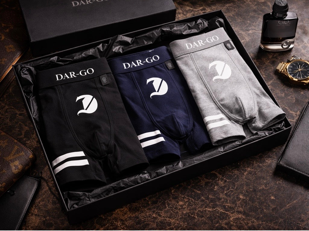 ⚙️ DAR-GO® Signature Two-Stripe Boxer Briefs Sterling Gray