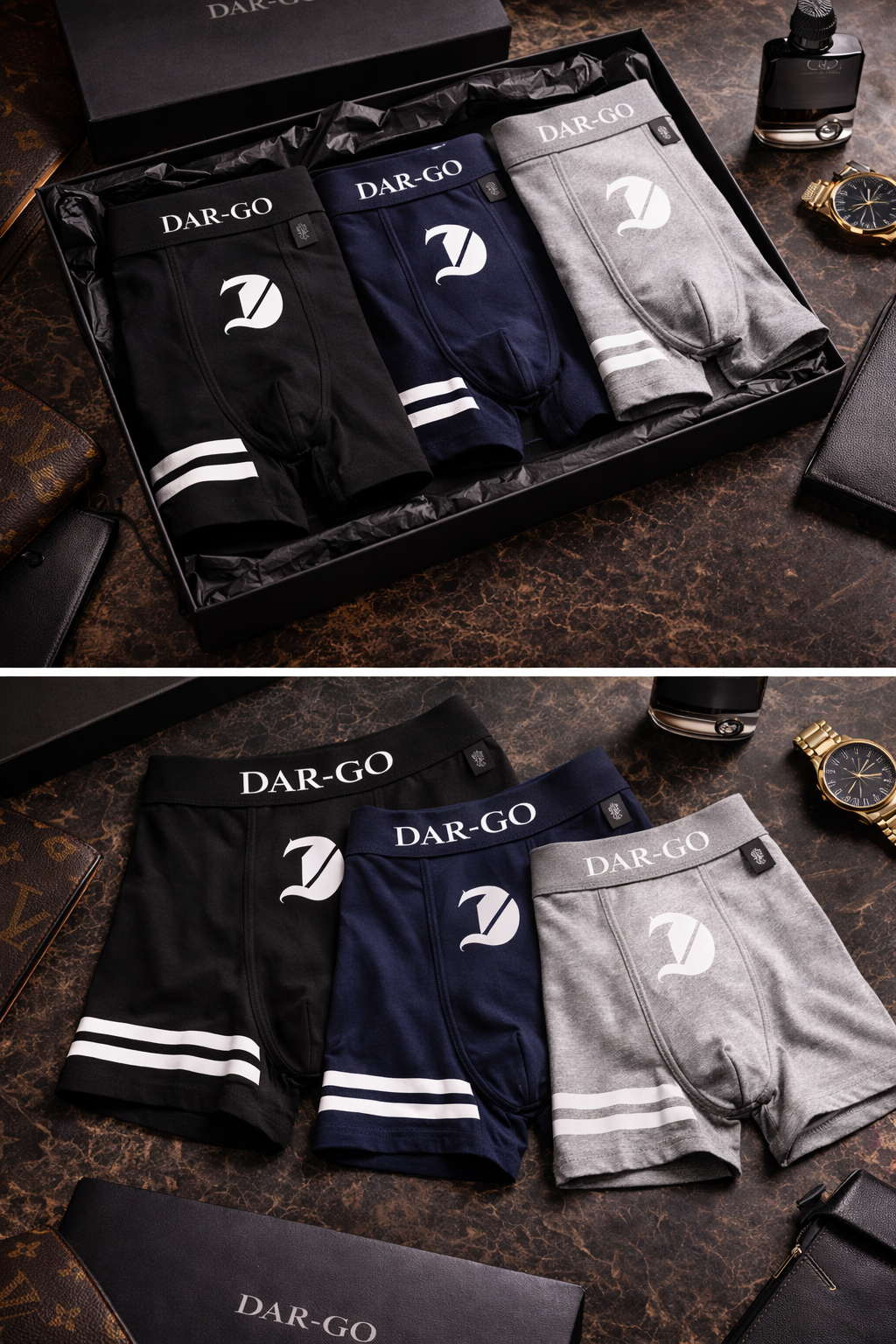 DAR-GO® Signature Two-Stripe Boxer Briefs